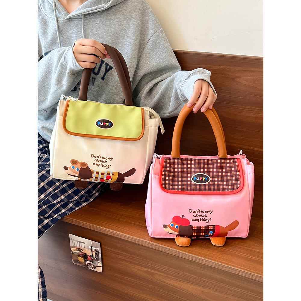 可爱饭盒袋手提上班族学生保温大容量餐包便携带饭2025新款饭盒包