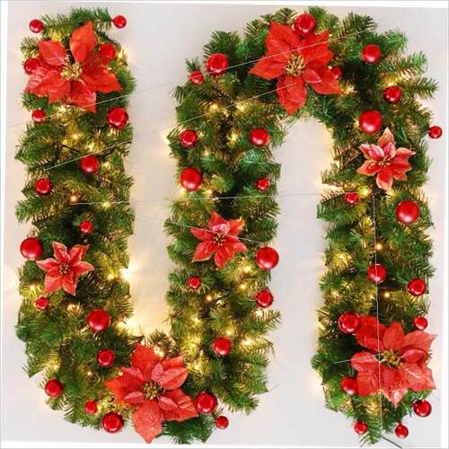 Christmas rattan decorated crypto door pendant garland set