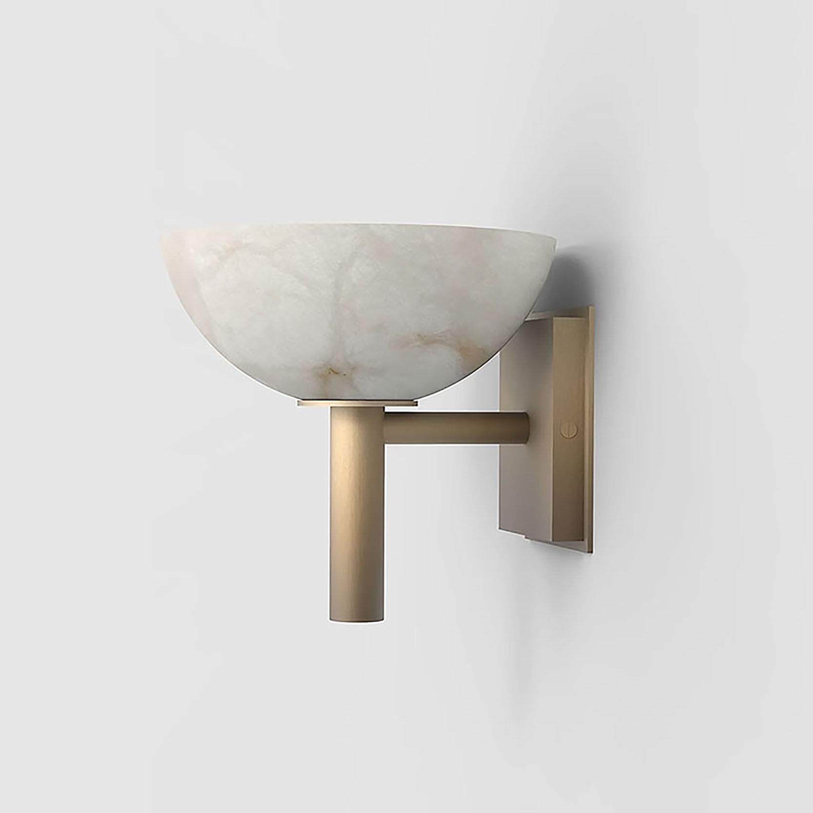 西班牙云石全铜灯具客厅书房背景墙现代轻奢创意圆形卧室床头壁灯