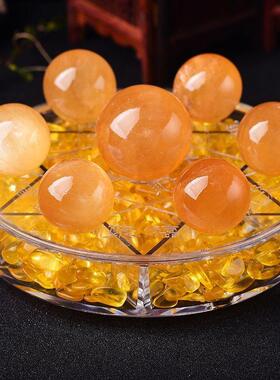 天然黄水晶球七星阵聚宝盆办公室摆件开业礼品家居玄关装饰工艺品