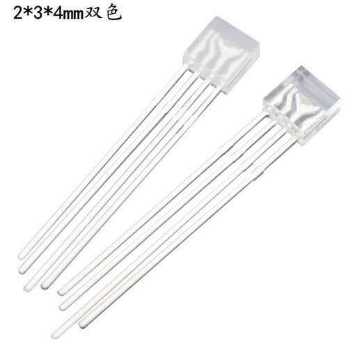 方形2*3*4红绿双色雾状共阴直插led发光二极管方形234双色灯珠