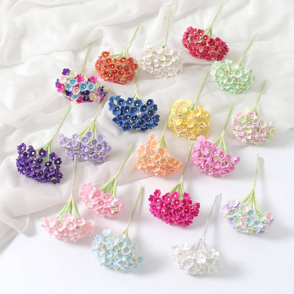 彷真梅花小花束 DIY手工制作材料迷你满天星假花婚庆装饰礼盒配饰