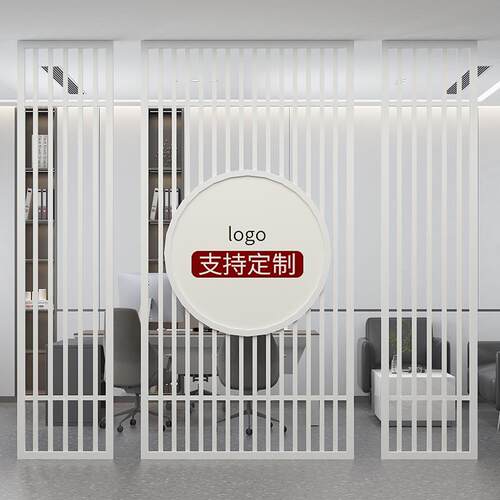 高档简约现客铁艺镂空中式办公室玄关柜代亮门厅屏风月隔断墙工业