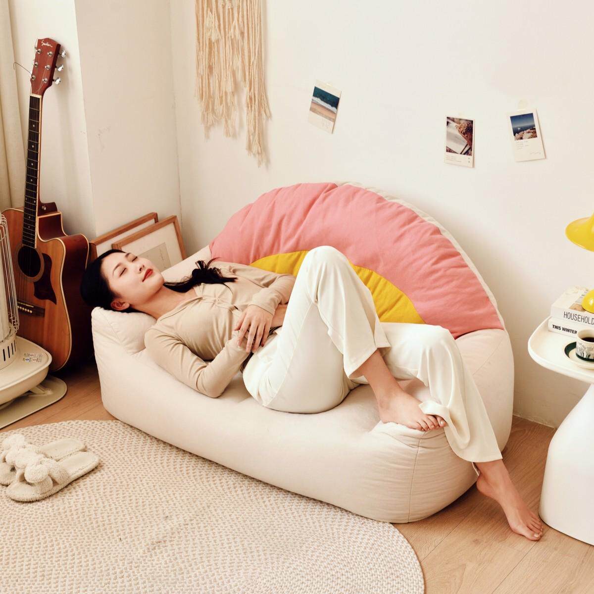 懒人沙发可躺可睡女生卧室小型可爱双人榻榻米阳台躺Y卧小沙发豆