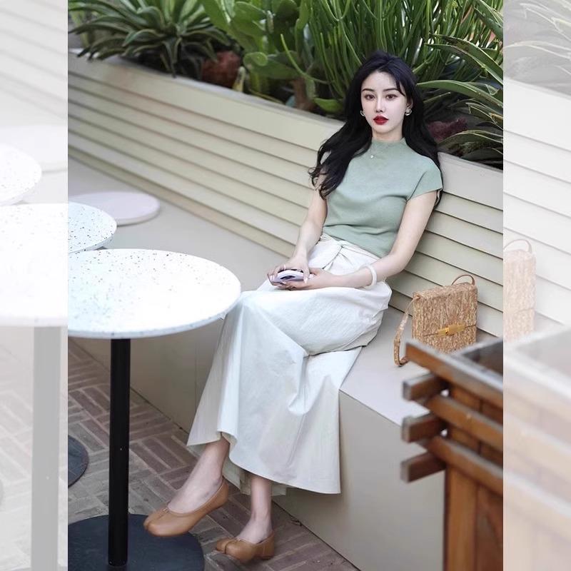 欧洲站夏季2025新款轻奢女装高级感套装时尚半身裙盐系轻熟两件套