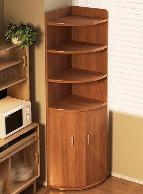 实木茶水柜角柜客厅转角柜餐厅置物架墙角家用书架子卧