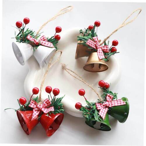 2pcs Christmas Horn and Bell Pendant Christmas tree pendant