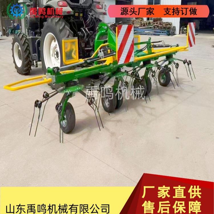 4盘摊晒机5米翻草机悬挂式稻草牧草旋转摊草机 - 实物图