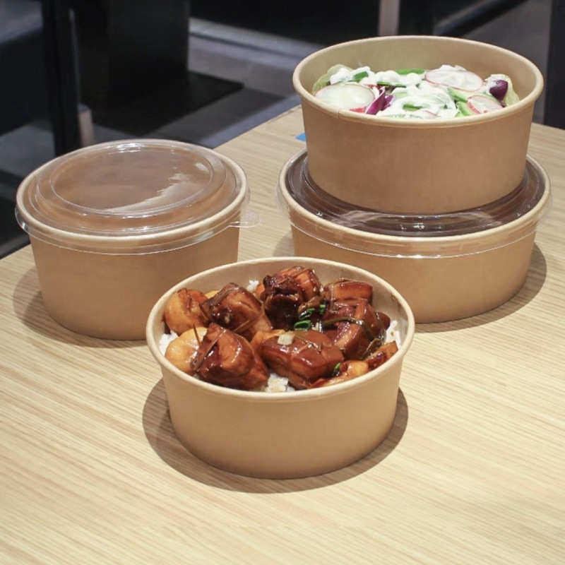 牛皮纸打包盒一次性纸碗饭碗野餐盒沙拉碗纸饭盒外卖快餐盒水果盒,餐饮具,一次性餐盒,淘宝优惠券,粉丝福利购,淘宝优惠卷