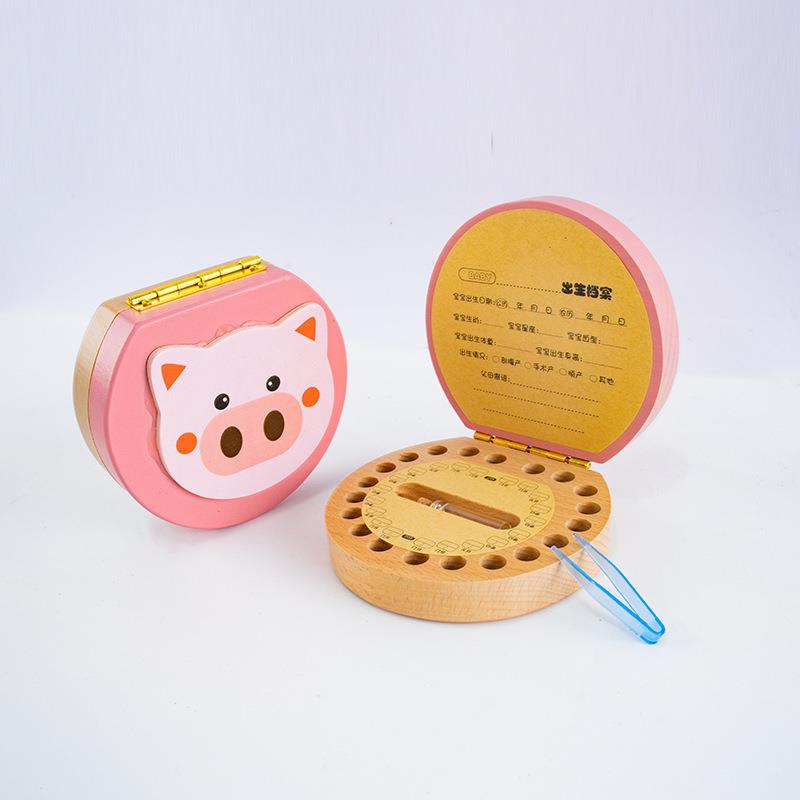 儿童乳牙纪念盒女孩牙盒宝宝收纳胎毛纪念盒收藏盒子玩具生肖储存