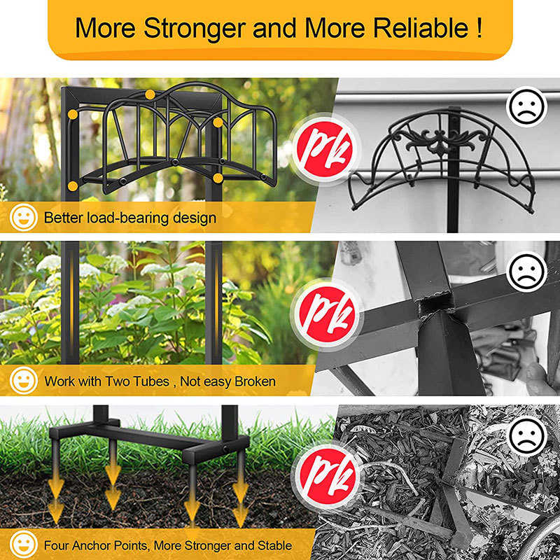 花园软管支架可拆卸金属软管支架立式重型水管挂架花园软管收纳架