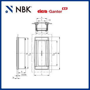 NBK ELESA ERB-CLEAN 双向平头拉式手柄 用于螺钉安装易于清洁