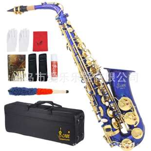 源头工厂蓝色中音萨克斯乐器降e调中音管成人初学萨克斯全套Alto