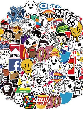 10/30/50/100PCS Cool Fashion Brand Logo Stickers Aesthetic S