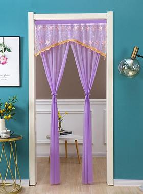 纱单层蚊帘布6buj分开艺打孔粘贴结婚款透气防卧室长门红色蕾丝免