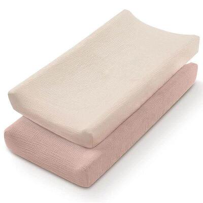 2PCS Baby Changing Pad Cover 100% Cotton Fitted Diaper