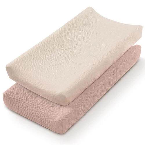 2PCS Baby Changing Pad Cover 100% Cotton Fitted Diaper