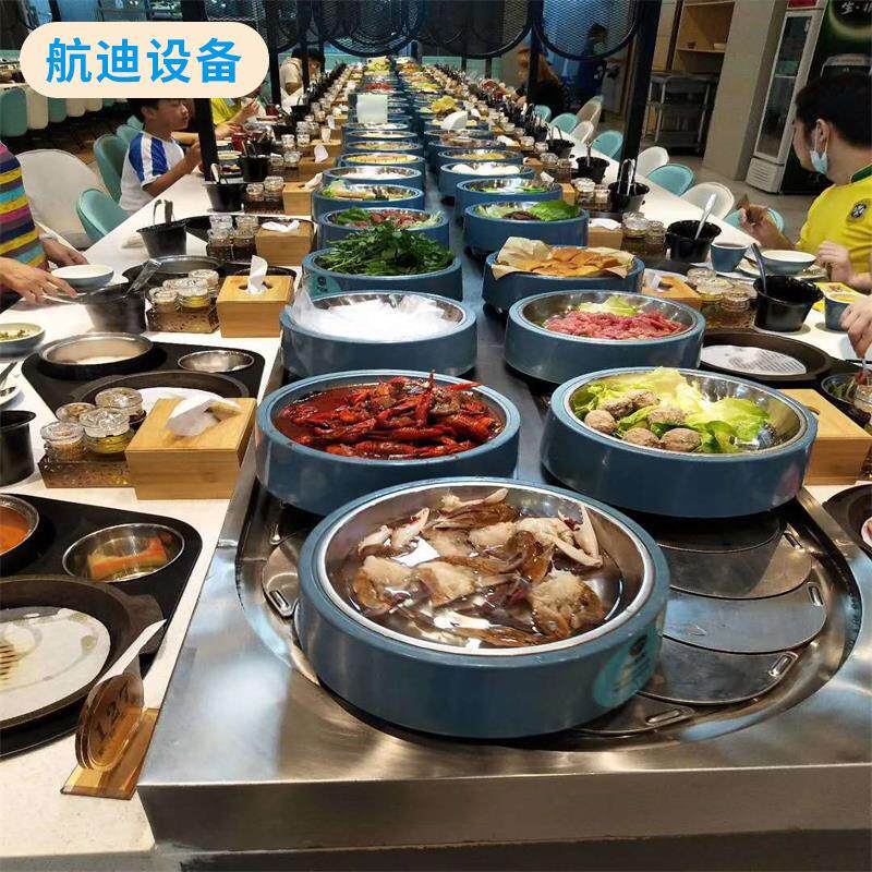 定制旋转设备智能送餐小火车设备麻辣烫串串香烤涮一体传送带