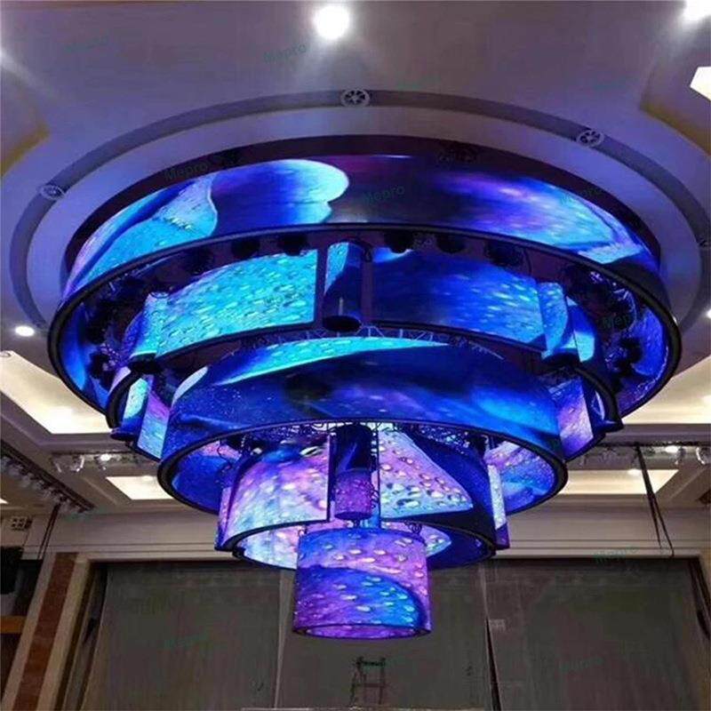 LED柔性软屏弧形室内led全彩显示屏展厅曲面创意显示器圆柱圆环屏