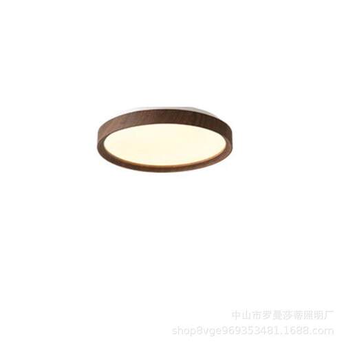 原木风简约卧室灯吸顶灯现代个性温馨书房客厅灯复古木纹次卧灯