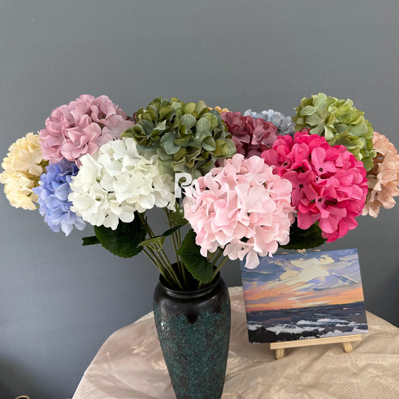 婚庆仿真花糖果绣球单支大绣球假花婚礼堂路引插花背景装饰绣球花