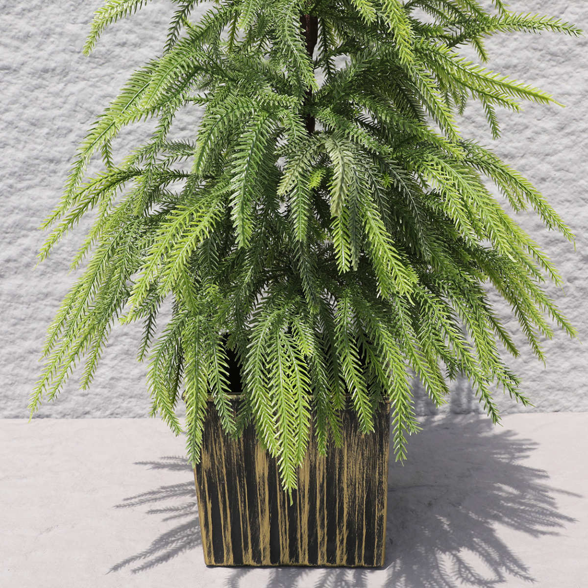 长期现货 90cm诺福克松树盆栽绿色人造圣诞树 3FT圣诞树假植物