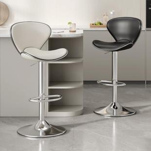 吧台椅现代简约高脚凳吧台凳家用吧椅靠背高脚椅前台岛台升降椅子