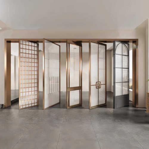 新款屏风轻奢高级办公室隔断中式客厅法式复古入户不锈钢屏风隔断