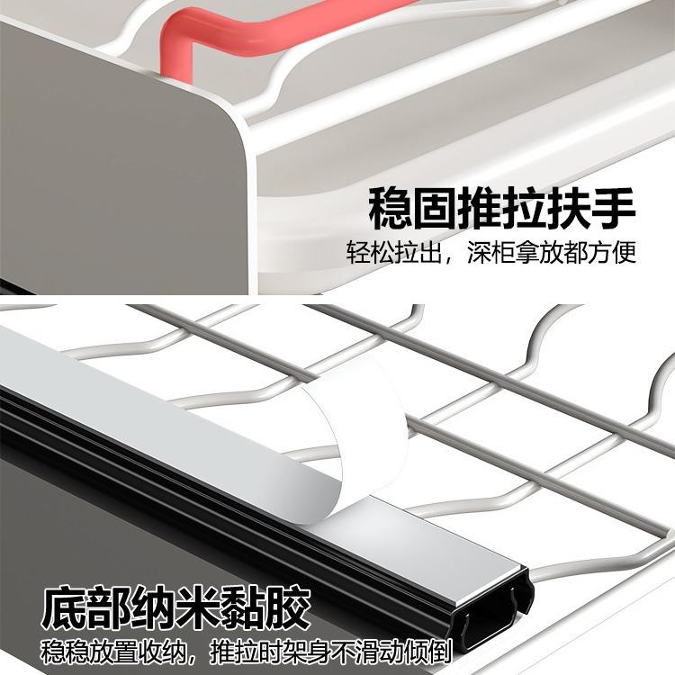 厨房抽拉JN231223碟收纳橱免打孔柜碗盘拉篮碗抽屉架式碗架盘子沥