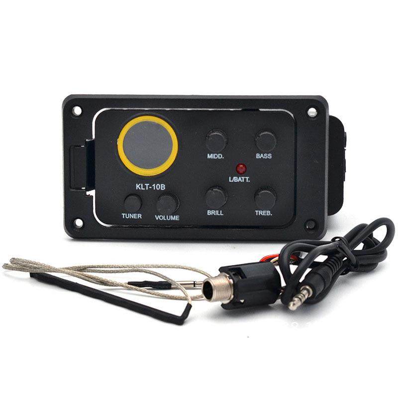 KLT-10B民谣木吉他拾音器 带调音表 四段EQ均衡 开孔式拾音棒配件