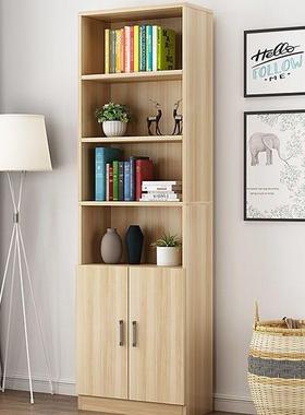 用书架置物架带门木简易学生办公落地柜卧质VAE室断家隔书柜电商