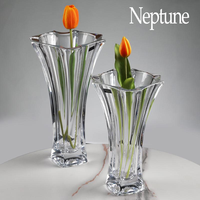 捷克口原装进BOHE明MIA波西米亚水晶璃透花瓶果斗酒具nep玻tuAGOn
