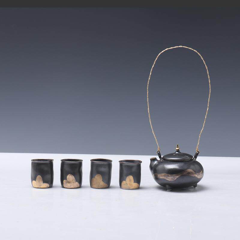 轻奢新中式陶瓷茶具套装茶壶茶杯茶盘组合摆件茶几茶室样板间软装