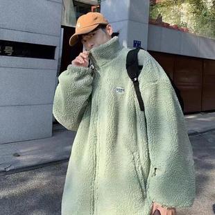 外套冬季 男女加绒加厚两面穿设计情侣棉衣棉服装 双面穿羊羔绒工装