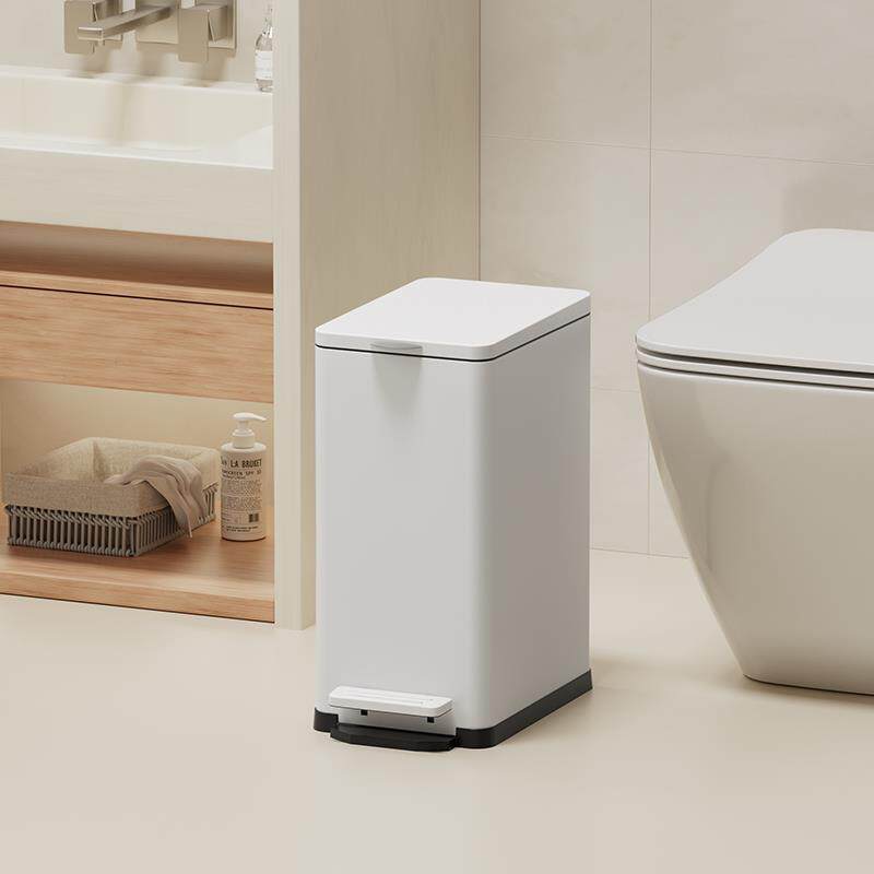 化妆室垃圾桶厕所家用脚踩带盖子脚踏式洗手间夹缝窄缝化妆室专用