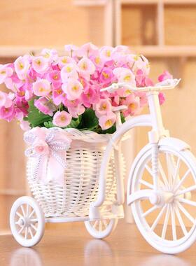 现代简约创意摆件塑料藤编花车家居饰品客厅冰箱酒柜书架新房摆设