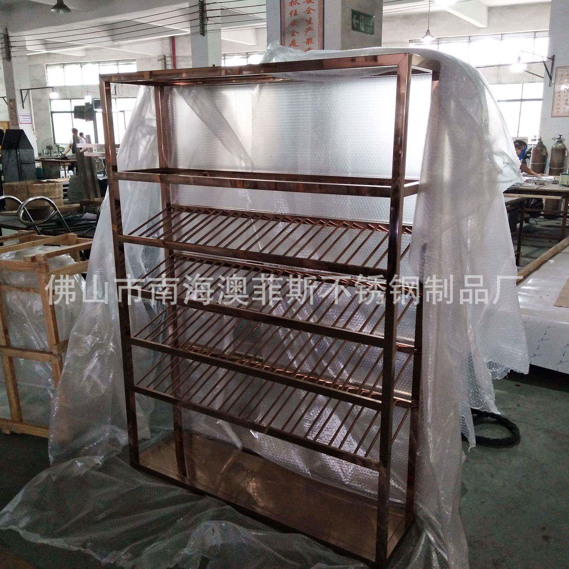 不锈钢金属洋酒红酒架厂家精品红酒架酒库葡萄酒钛金斜列架