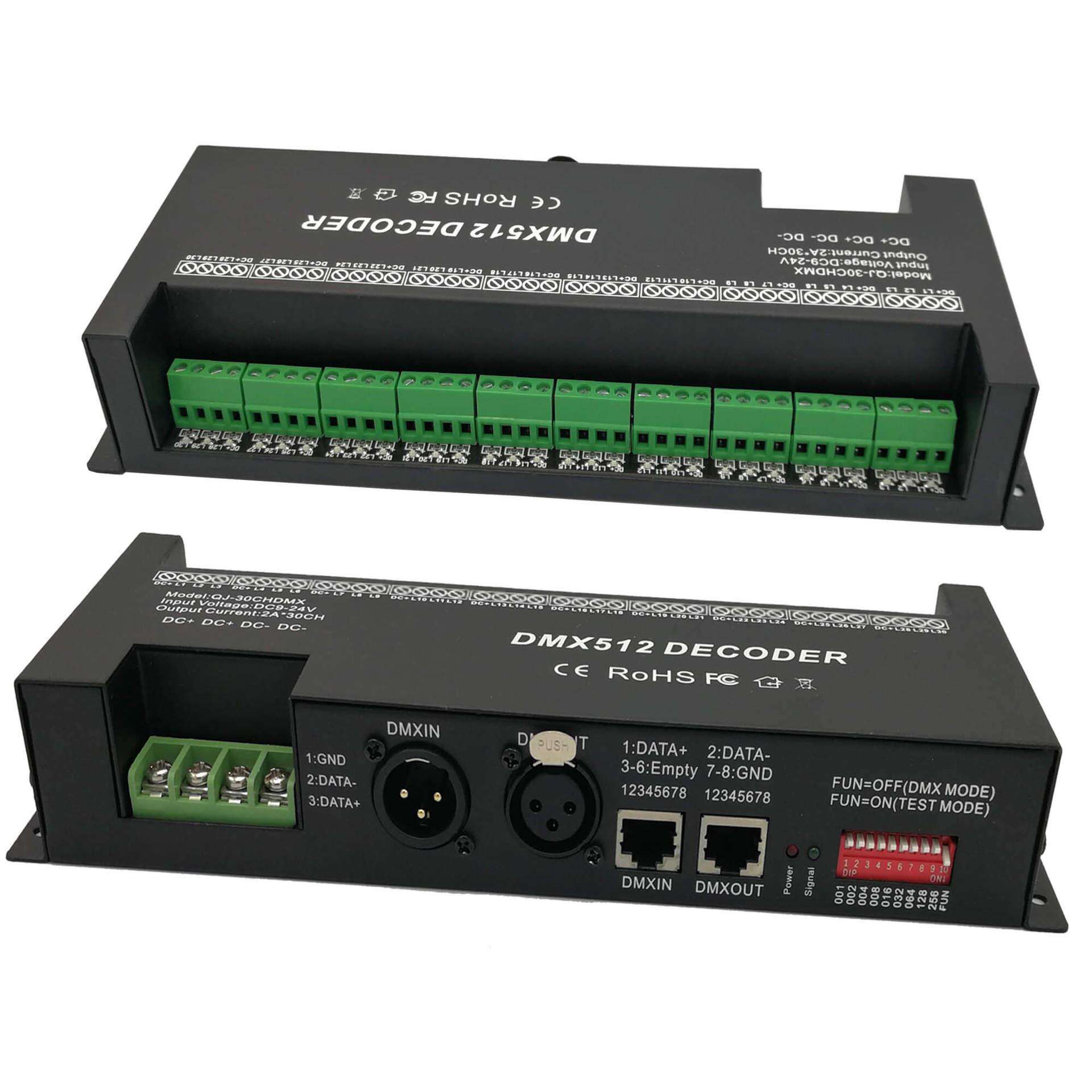 工厂直销30通道DMX512解码器 30路DMX512控制器 直连DMX控台