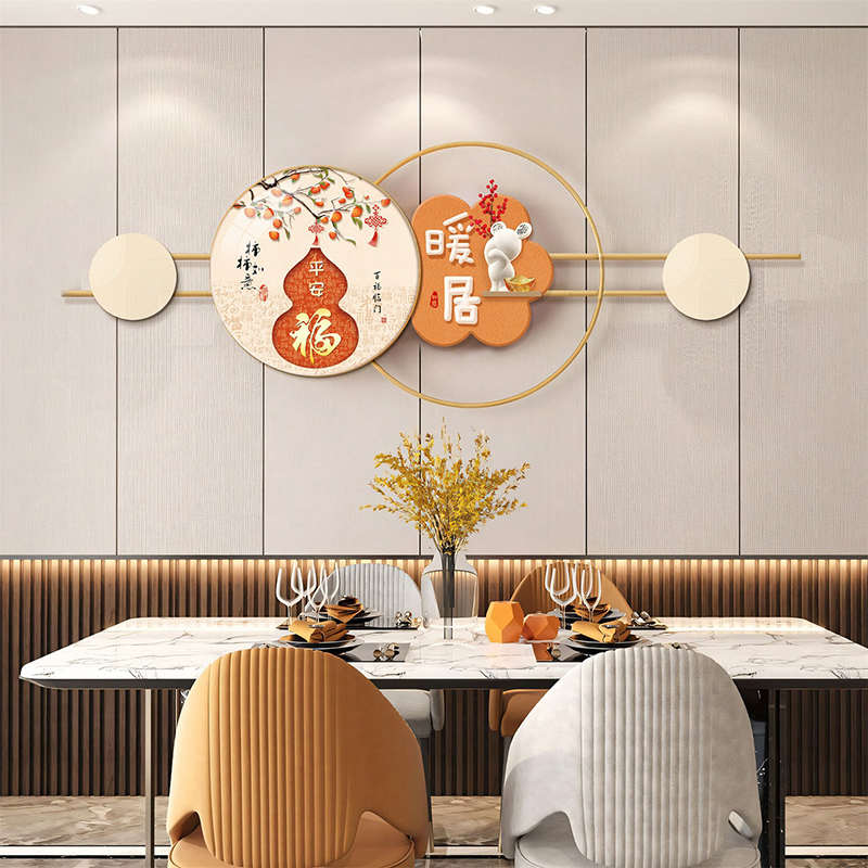 客厅沙发背景墙金属铁艺壁画简约晶瓷画挂画餐厅创意装饰画挂件图片
