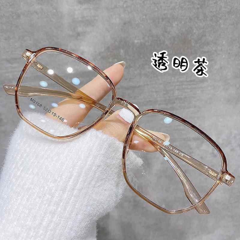 高档透近视眼镜女韩版潮防颜辐射眼睛框素明平光镜男蓝光护红眼网