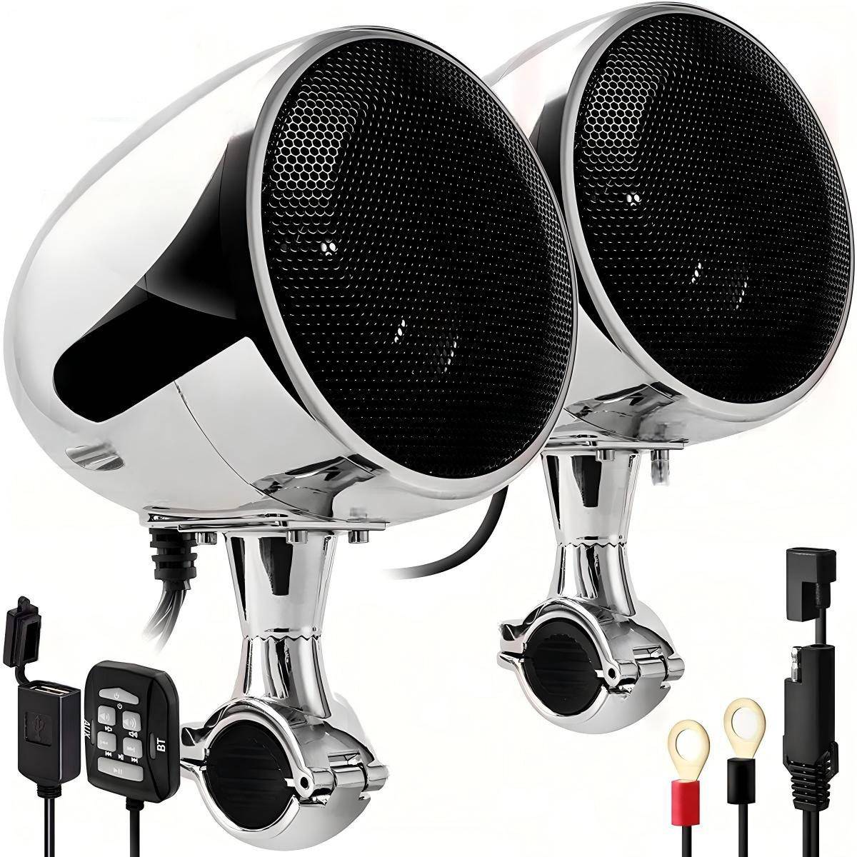 机车蓝牙音响All3寸12V防水大功率改装音响支持USB AUX