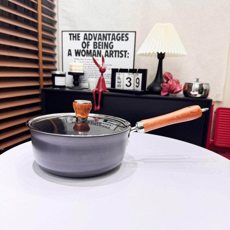 VE极铁多用锅无涂层平底煎锅油炸锅奶锅煮面锅小炒锅22cm