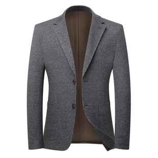 西青装 L男士 中年男装 外韩版 格子西服套 秋冬款 休闲新潮流修身 1211