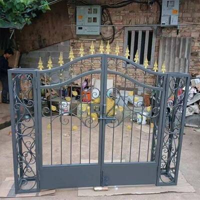 铁艺大门庭门院门别墅院子铁门494双开不锈钢农子村房村乡围墙大