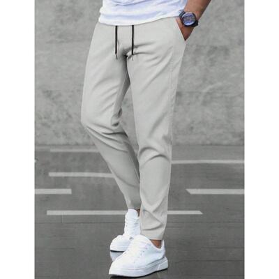 X 64076 Men business casual tapered cropped pants 士商务微