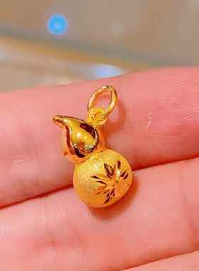 黄色车花葫芦吊坠精个性简约古法时尚轻奢风气质日常品金百搭新款