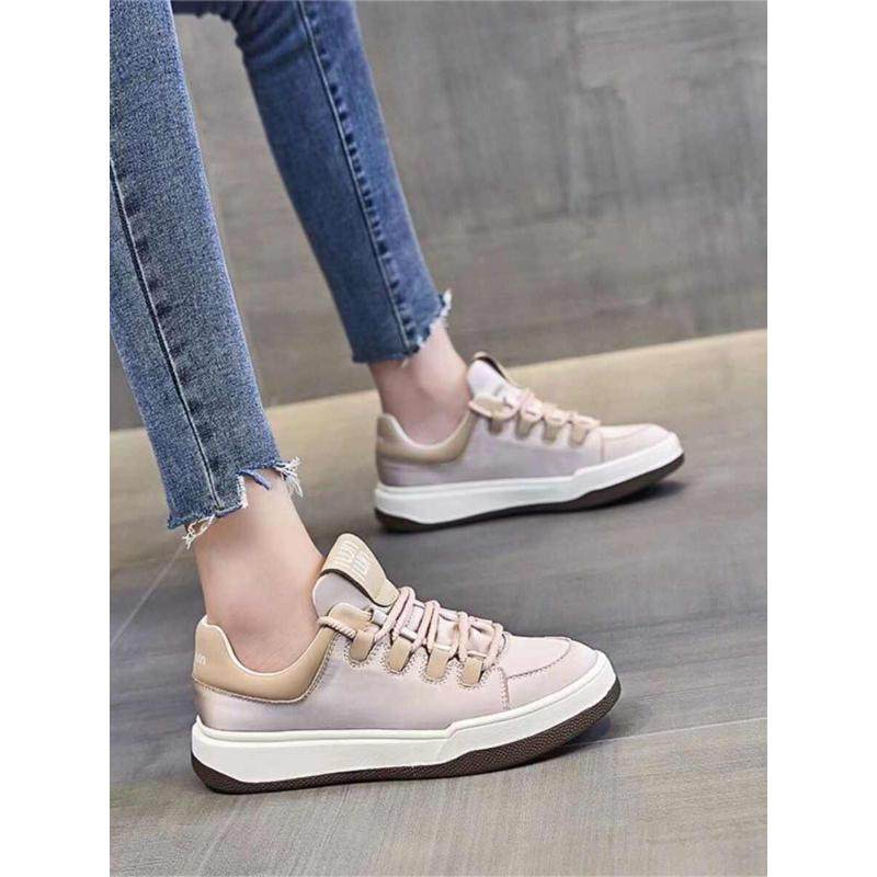 大码女鞋子41一43韩版简约轻便2024新款百搭耐看粉色银色平底板鞋,女鞋,休闲板鞋,淘宝优惠券,粉丝福利购,淘宝优惠卷