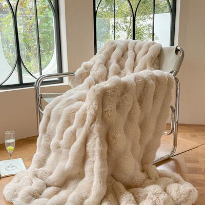 Solid color wool warm Bed sheet blanket sofa cover blankets