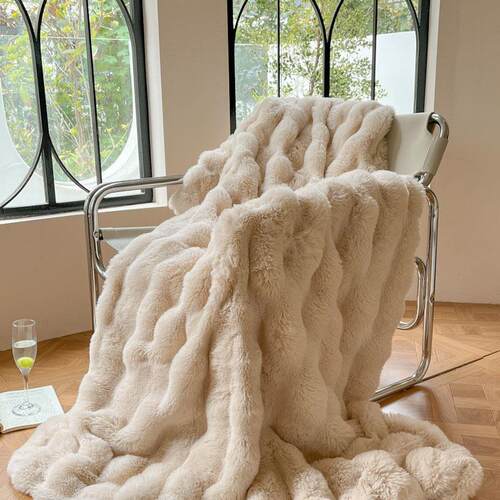 Solid color wool warm Bed sheet blanket sofa cover blankets