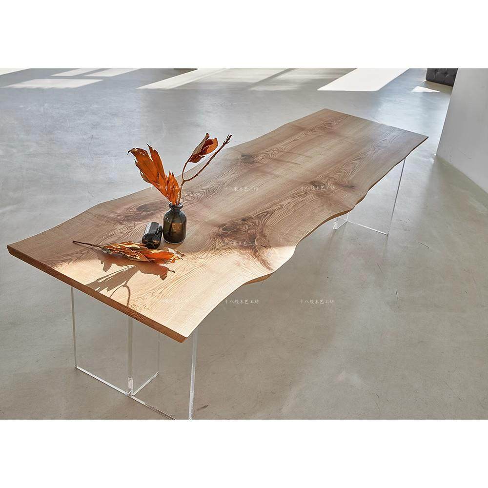 日LYR式白蜡木悬浮感亚克极力大板茶木桌约现简代会议桌家用简原